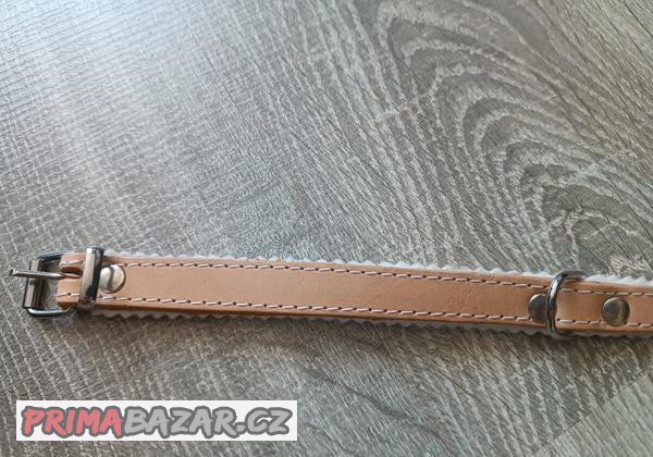 Kožený obojek podšitý filcem 35cm