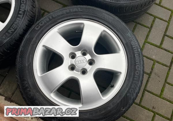 4x zachovalé alu disky 5x100 R16, letní pneu 50%