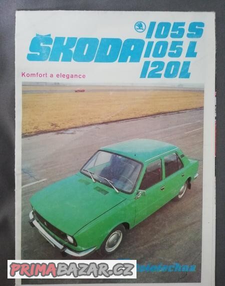 ŠKODA 105S, 105L, 120L, tzv. užovka, skládací prospekt,