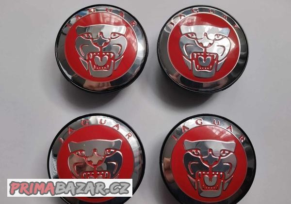 Středové pokličky do kol Jaguar 58mm - Červené