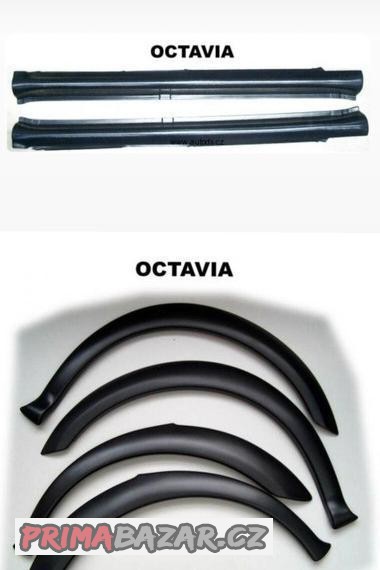 Plastové lemy blatníku + prahy Škoda Octavia I Jemný desén v