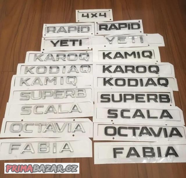 Škoda Nápis Černý/Stříbrný