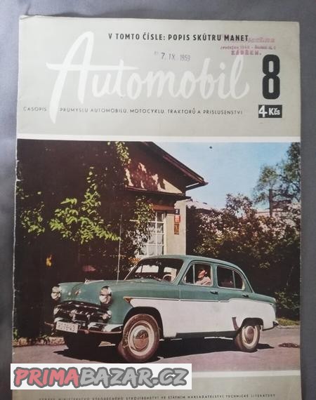 MOSKVIČ 408, obálka časopisu Automobil č. 8, datum 7.9.1959,