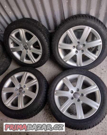 4ks alu disky orig. Audi 5x112 R17 pneu 95% 225/50 r17