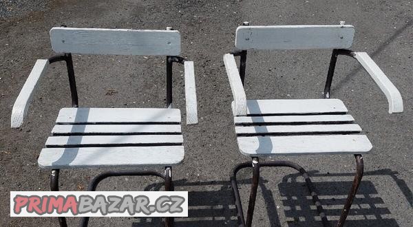stara-retro-zidle-2ks-kov-drevo