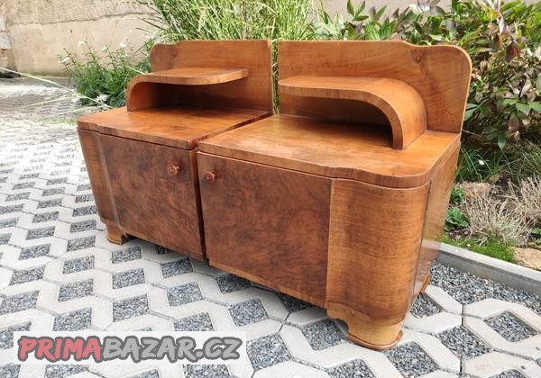 Noční stolky - Art Deco - Ořech