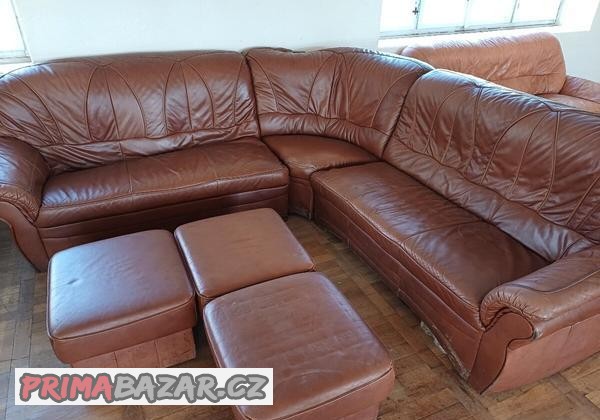 pouzita-kozenkova-sedaci-souprava-s-taburety-6ka-hneda