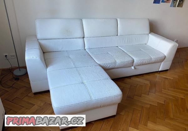 sedací rozkládací koženková sedačka