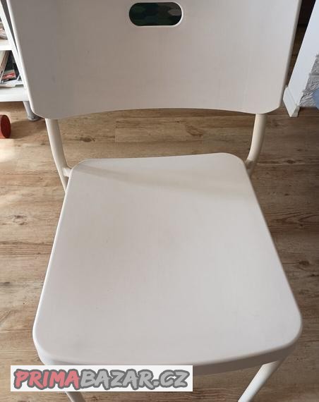 prodam-zidle-bile-kov-plast-ikea
