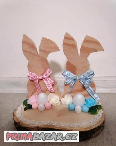 Velikonoční dekorace - zajíčci - výška 19cm