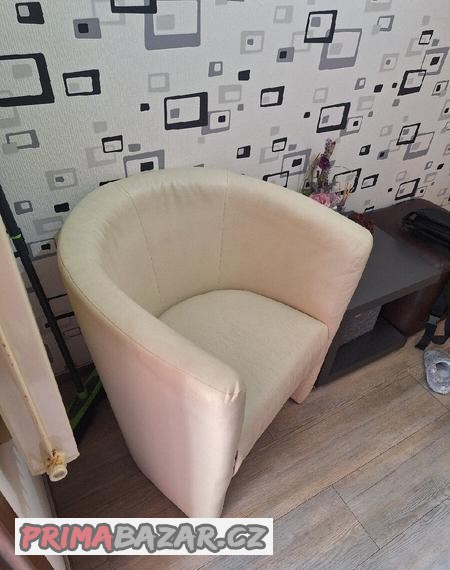 Křeslo béžová eko kůže