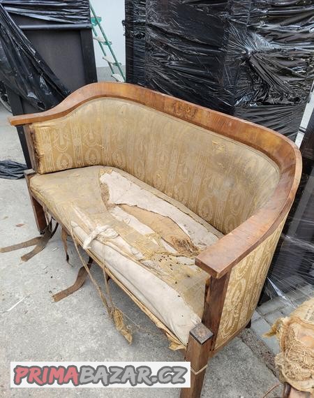 Starožitná pohovka - empír/bieder (k renovaci) - 140x50x86cm