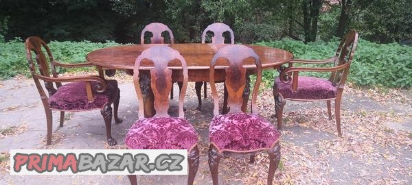 starozitny-rozkladaci-sul-4x-zidle-2x-kresilka