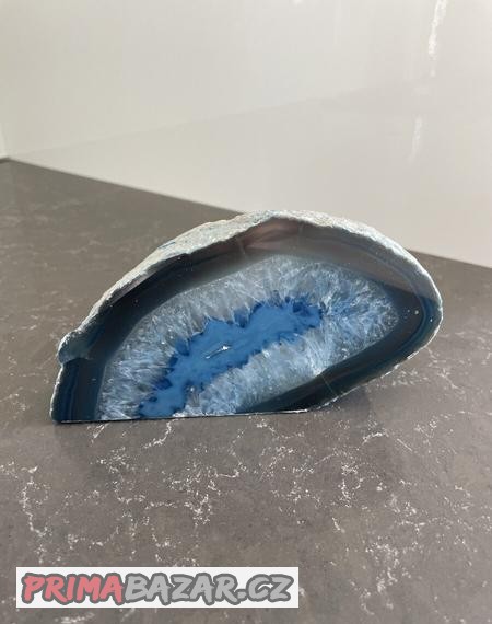 Achátový svícen modrý