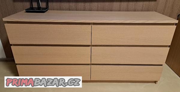 ikea-komoda-malm-6-zasuvek-bile-moreny-dub