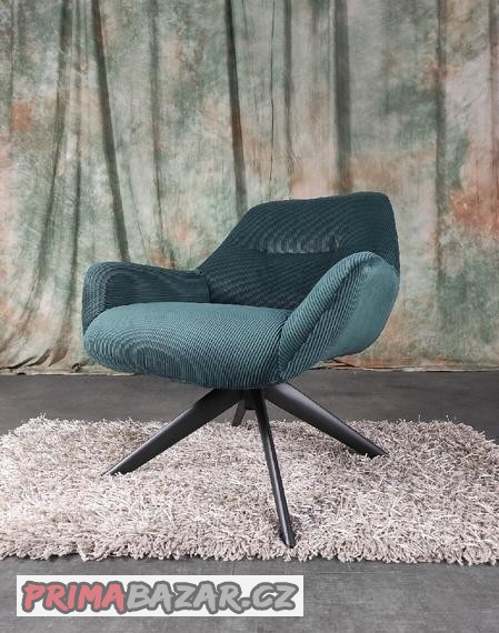 /196/ NOVÉ zelené křeslo Noemi manžestr