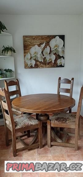 prodam-jidelni-stul-a-4-zidle-rustikal