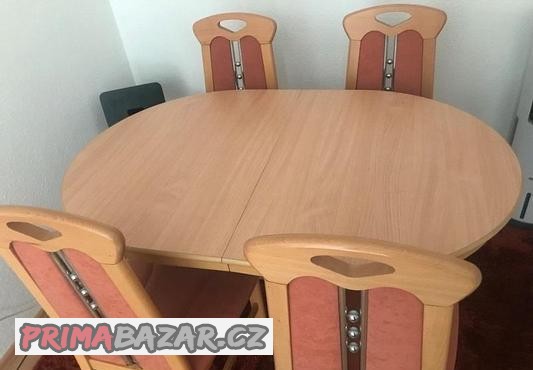 stul-jidelni-rozkladaci-a-4-zidle-stav-jako-novy