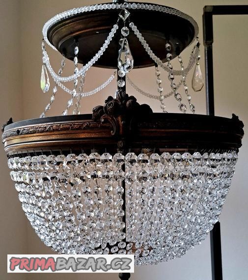 Starožitný secesní lustr, stropnice,  secese..