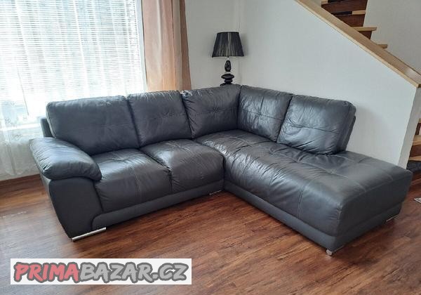 Rohová kožená sedačka