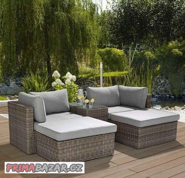 Zahradní nábytek sedací ratanová sestava OLEA nová