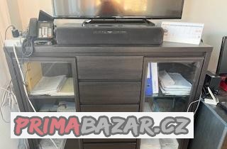 Skříňka kancelářská černá prosklená