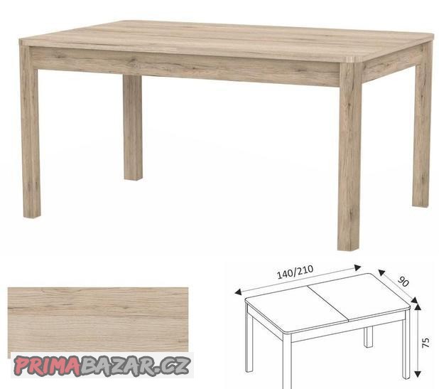Rozkládací jídelní stůl + 6 židlí zdarma