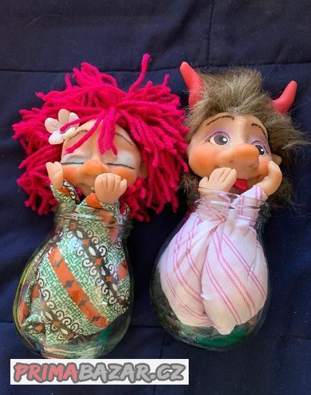 Vánoční dekorace: Čert a skřítek Hand made, stříbrné řetězy