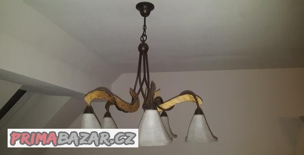 Sada: závěsný lustr, stojací a stolní lampa