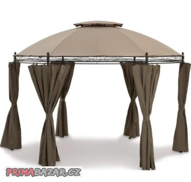 Zahradní altán BRAGA 350 x 350 cm - hnědý | PROFI