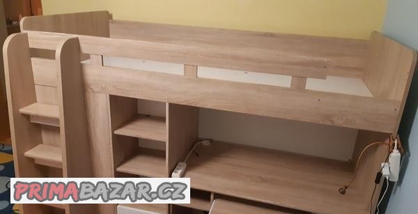 prodam-detskou-patrovou-postel-3v1-dub-sonoma-bila