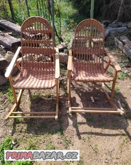 Houpací ratanová křesla 70. léta