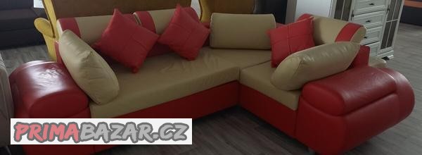 Rohová sedací souprava koženková použita Rock