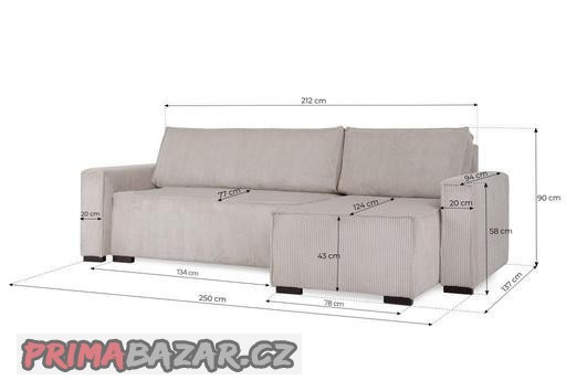 kremova-seda-rozkladaci-rohova-pohovka