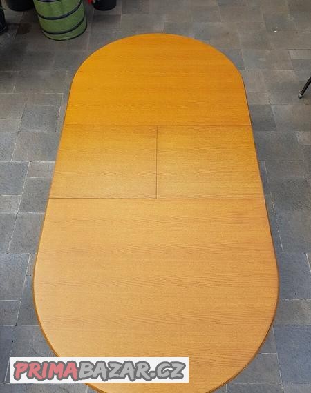 Jídelní rozkládací stůl s 6 židlemi (masiv)