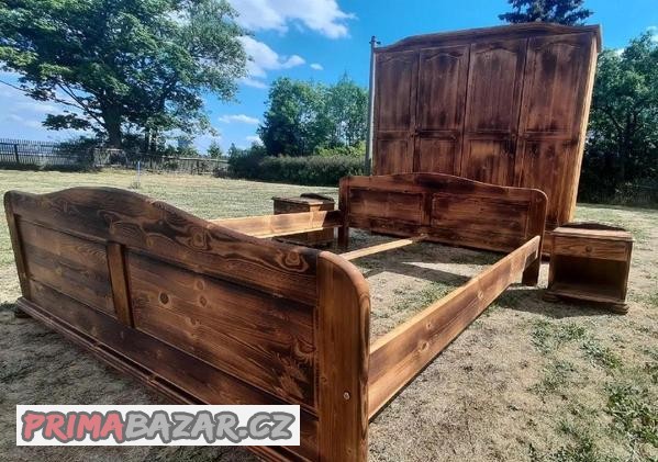 Masivní ložnice, opalovaný smrk (903)