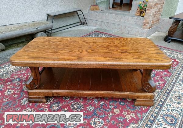 Rustikální konferenční stolek se spodní deskou - Š 134