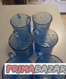 Skleničky modré na kafé sada 6 Ks