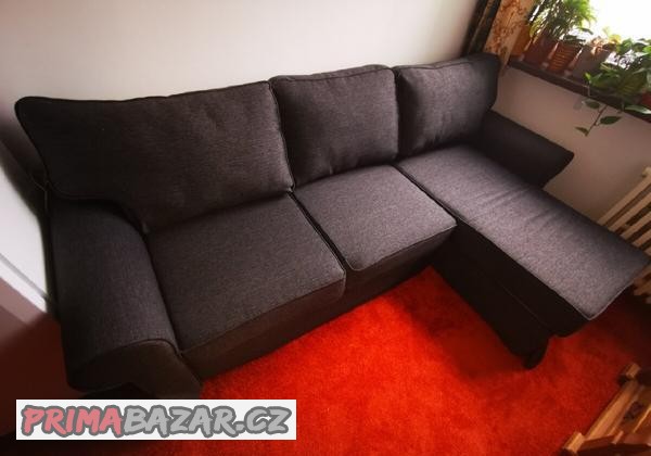 Sedačka, rohová a rozkládací s úložným prostorem