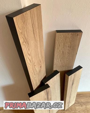 Dřevěné police na zeď 5 ks (dub halifax)