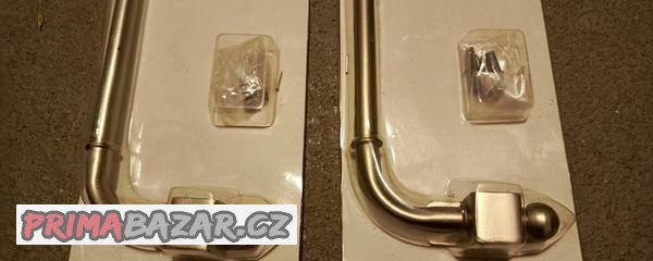 2x kovový otočný držák na ručníky - nikl mat, oba nové