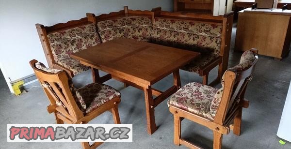 rustikalni-rohova-lavice-stul-a-2-zidle