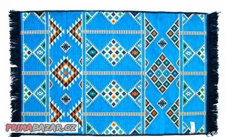NOVÝ TURECKÝ TKANÝ MODRÝ KOBEREC 125X80CM