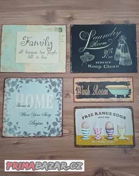 Plechové obrázky/dekorace