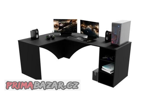 Počítačový rohový stůl CARAMBOL- černý