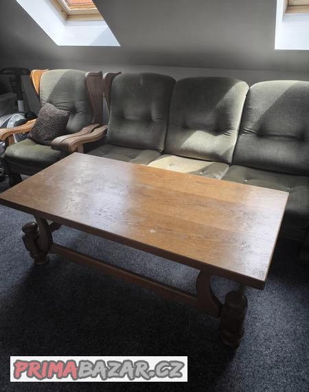 Masivní sedací souprava+stůl