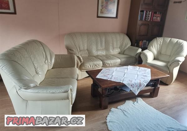 Kozena sedací souprava bezova 3+2+1