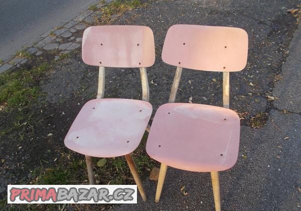 Retro židle Ton dřevo-plast 50. léta