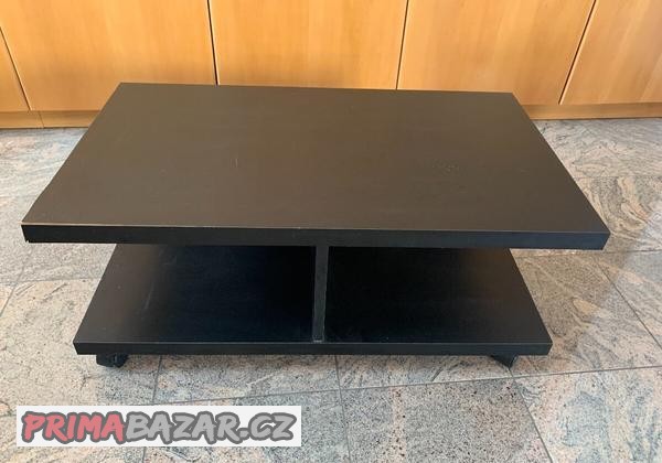 TV stolek Ikea černý na kolečkách 80x45x27