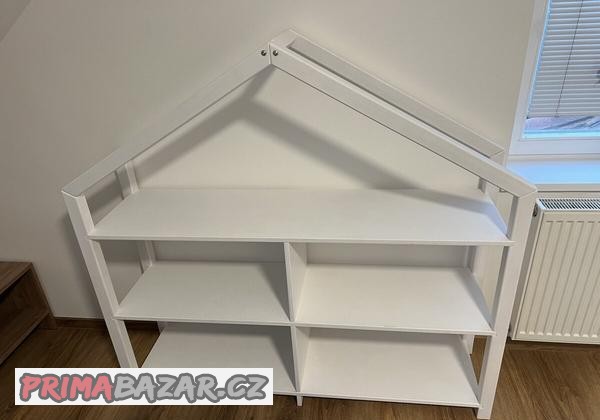 Dětský Dřevěný domečkový regál SHELLY